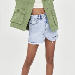 Zara Distressed Denim Skirt
